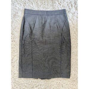 Ann Taylor Charcoal Gray Pencil Skirt Size 4 With Pleated Vent